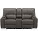 Hudson Coal Leather Power Reclining Console Loveseat with Power Headrest and Lumbar