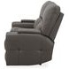 Hudson Coal Leather Power Reclining Console Loveseat with Power Headrest and Lumbar