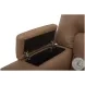 Hudson Oasis Butternut Leather Power Reclining Console Loveseat with Power Headrest and Lumbar