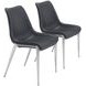 Magnus Black And Brushed Stainless Steel Dining Chair Set Of 2