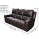 Burton Reno Walnut Leather Power Reclining Sofa with Power Headrest and Lumbar