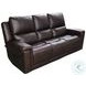 Burton Reno Walnut Leather Triple Power Reclining Sofa with Bluetooth Speakers