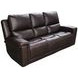 Burton Reno Walnut Leather Power Reclining Sofa with Power Headrest and Lumbar