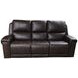 Burton Reno Walnut Leather Power Reclining Sofa with Power Headrest and Lumbar