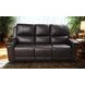 Burton Reno Walnut Leather Power Reclining Sofa with Power Headrest and Lumbar