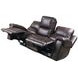 Burton Reno Walnut Leather Power Reclining Sofa with Power Headrest and Lumbar