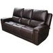 Burton Reno Walnut Leather Power Reclining Sofa with Power Headrest and Lumbar