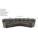 Spencer Lambert Granite Leather 6 Piece Modular Power Reclining Sectional with USB Charging