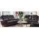 Keaton Chocolate Leather Triple Power Massage Reclining Living Room Set with USB Charging