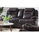 Keaton Chocolate Leather Triple Power Massage Reclining Living Room Set with USB Charging