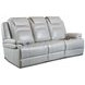 Keaton Gray Leather 92" Triple Power Massage Reclining Sofa with USB Charging