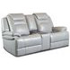 Keaton Gray Leather 81" Triple Power Massage Reclining Loveseat with USB Charging