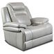 Keaton Gray Leather Triple Power Glider Recliner with USB Charging
