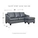 Genoa Steel 88" Sofa Chaise