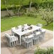 Alexa Outdoor Dining White Outdoor 87" Rectangular Stone Top Dining Table
