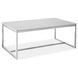 Isolde White and Brushed Nickel Rectangular Marble Top Cocktail Table
