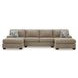 Seyler Lane Hemp 3 Piece Modular Double Chaise Sectional with Sleeper