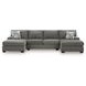 Revenna Greystone 3 Piece Modular Sleeper Sectional with Double Chaise