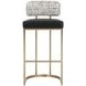 Larissa Bravo Black and Halton Birch Performance Fabric Bar Stool