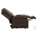 Madison Walnut Leather Lay Flat Power Lift Recliner