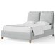 Pure Maple Syrup and Blue Mist Performance Fabric King Upholstered Panel Bed