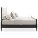 Rhythm Ivory and Black Stained Ash Performance Fabric King Upholstered Panel Bed