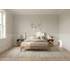Zest Cream and Brown King Upholstered Panel Bed