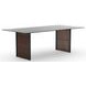 Pinstripe Smoked Bronze and Dark Chocolate 84" Rectangular Glass Top Dining Table
