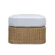 Axel Blue Performance Fabric Upholstered Outdoor Square Ottoman