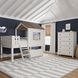 Lodge Cookies and Cream Twin Loft Bunk Bed with Ladder and Fencing