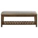 Andover Walnut and Gray Upholstered Bed Bench with Storage
