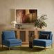 Serena Blue Velvet Accent Chair with Brass Legs