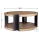 Loressa Brown And Matte Black Industrial Coffee Table