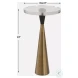 Holton Warm White And Brushed Brass Accent Table