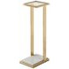 TA Originals Brass and White Rectangular Glass Top San Clemente II Accent Table