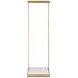 TA Originals Brass and White Rectangular Glass Top San Clemente II Accent Table