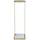 Oasis Brass and White Rectangular Glass Top Clemente Accent Table