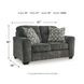 Lonoke Gunmetal 67" Loveseat