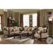 Devayne Fabric and Dark Walnut Living Room Set with 6 Pillows