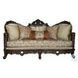Devayne Fabric and Dark Walnut Living Room Set with 6 Pillows