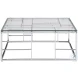 5073 Clear Glass And Polished Stainless Steel Occasional Table Set with Ladder Style Frame