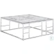 5073 Clear Glass And Polished Stainless Steel Occasional Table Set with Ladder Style Frame