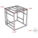 5073 Clear Glass And Polished Stainless Steel Occasional Table Set with Ladder Style Frame