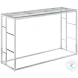 5073 Clear Glass And Polished Stainless Steel Sofa Table with Ladder Style Frame