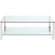 5080 Clear Glass And Polished Stainless Steel Occasional Table Set