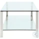 5080 Clear Glass And Polished Stainless Steel Occasional Table Set