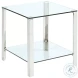 5080 Clear Glass And Polished Stainless Steel Lamp Table
