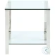 5080 Clear Glass And Polished Stainless Steel Lamp Table