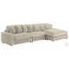 Blaine Sand 3 Piece Performance Fabric Reversible Sectional