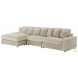 Blaine Sand 3 Piece Performance Fabric Reversible Sectional